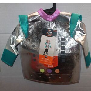 HYDE and EEK Metallic Silver Robot Suit Tunic & Hat Infant Size 6-12 Month